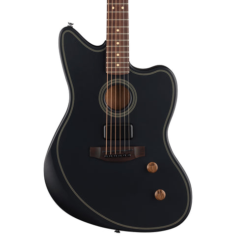 Fender Acoustic Guitars - Acoustasonic Standard Jazzmaster - Black - Front Close