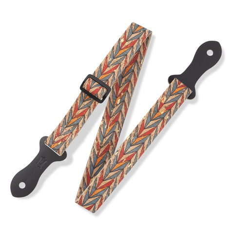 Levy's Leather - 1" Natural Cork Mandolin/Ukulele/Acoustic/Youth Strap - Chevron