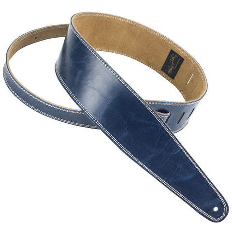 Henry Heller Straps - Peru Double Stitched Leather Strap Vintage Blue