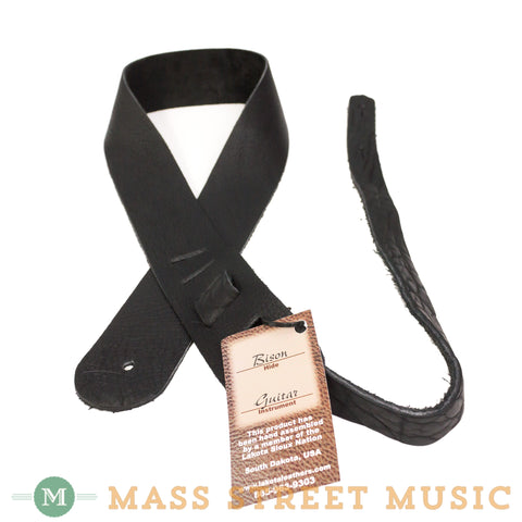 Lakota Leathers - 2" Bison Guitar Strap - Black