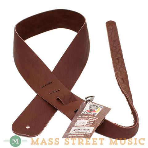 Lakota Leathers - 2" Bison Guitar Strap - Chocolate