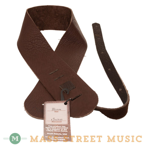 Lakota Leathers - 3" Bison Guitar Strap - Chocolate