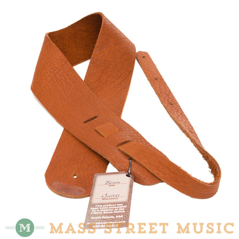 Lakota Leathers - 3" Bison Guitar Strap - Tobacco