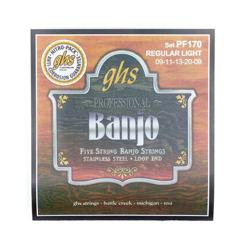 GHS Banjo Strings - 5-String - Regular Light PF170