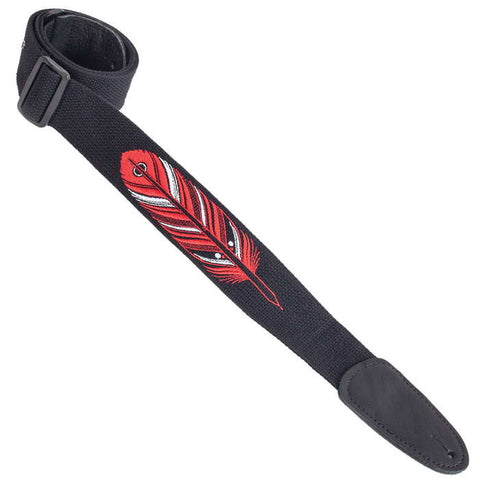 Henry Heller Straps - David Hale Series Black Deluxe Cotton Strap w/ Feather Design