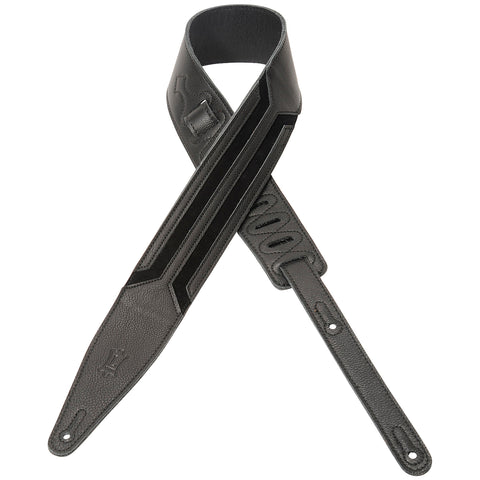 Levy's Leathers - 2 1/2" Garment Leather Guitar Strap - Black
