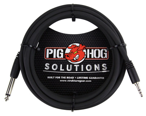 Pig Hog Cables - 3.5mm to 1/4" Mono Adapter - 10ft