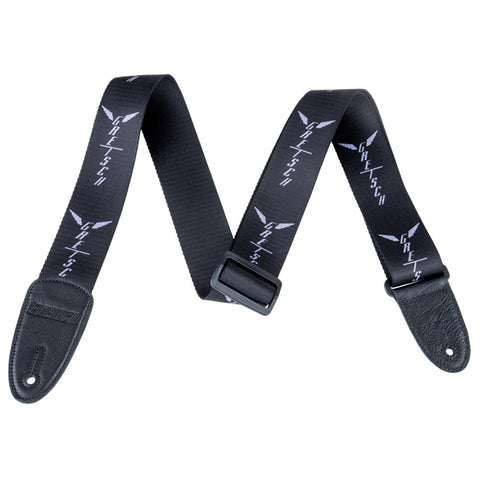 Gretsch Straps - Logo w/Wings - Black/Grey