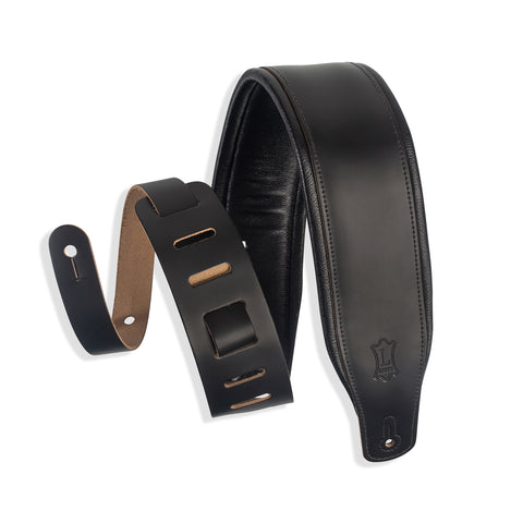 Levy's Straps - 3" Favorite Padded Black Leather Black