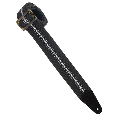 Henry Heller Straps - 2" Tort-O Herringbone Cotton Black w/White
