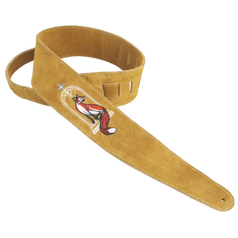 Henry Heller Straps - 2.75" Double Layer Premium Suede Embroidered - Fox