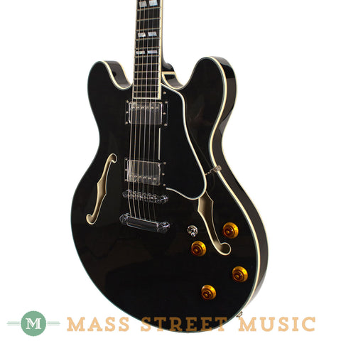 Eastman T486BK Thinline Electric Guitar - angle