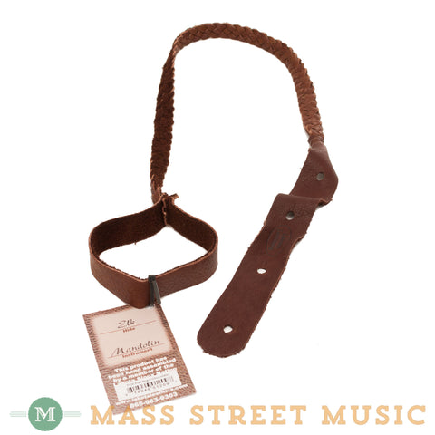 Lakota Leathers - Flat Braid Elk Mandolin Strap - Chocolate
