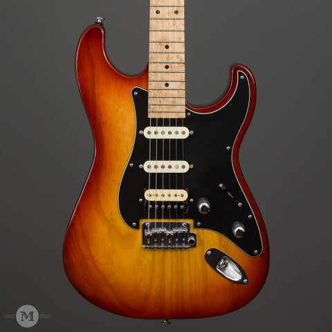 GJ2 Guitars - Glendora NLT - HSS - Cherry Sunburst - Birdseye Maple Neck - Used - Front Close