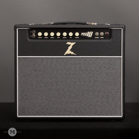 Dr. Z Amps - MAZ 18 Jr. Reverb Mk.II 2x10 LT Combo - Black with Salt and Pepper Grill - Front Close