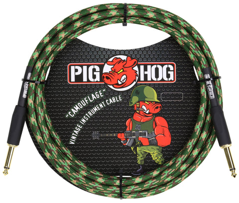 Pig Hog Cables - 10' Instrument Cable - Woven Camouflage