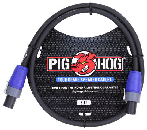 Pig Hog Cables - 3' Speaker Cable - Speakon ends