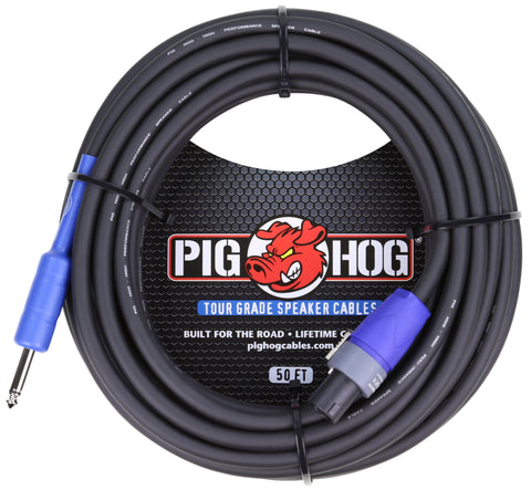 Pig Hog Cables - 50' Speaker Cable - Speakon to 1/4"