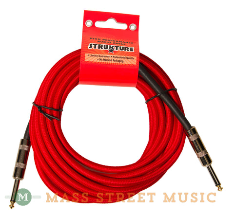Strukture SC186RD 18.6 foot Instrument Cable, Woven Red - front