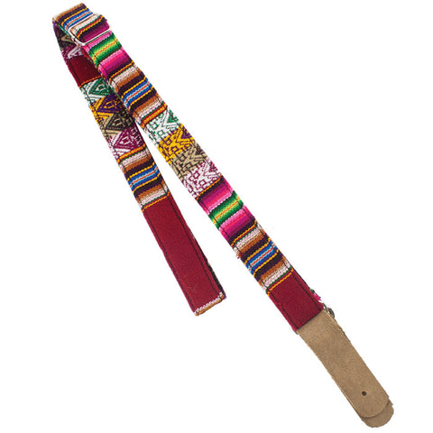 Henry Heller Straps - Andean Jr. Series Inca Patterned Multi Red Ukulele Strap