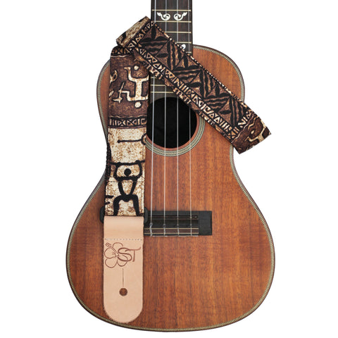 Sherrin's Threads 1.5" Ukulele Strap - Brown Tapa