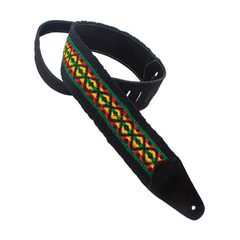 Henry Heller Straps - 2.5" Woven Pick Pocket 70's Rustic - BLACK