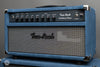 Two-Rock Amplifiers - Traditional Clean 40w Head w/ Matching 3x10 Cab - Black Chassis - Denim Suede w/ Vintage Silver Cloth - Front Angle