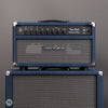 Two-Rock Amplifiers - Traditional Clean 40w Head w/ Matching 3x10 Cab - Black Chassis - Denim Suede w/ Vintage Silver Cloth - Front Close