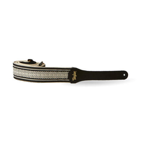 Taylor Academy Strap - White/Black Jacquard Cotton - 2"