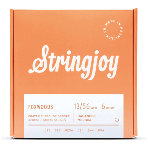 Stringjoy Strings - Foxwoods | Medium Gauge (13-56) Coated Phosphor Bronze Acoustic Guitar Strings