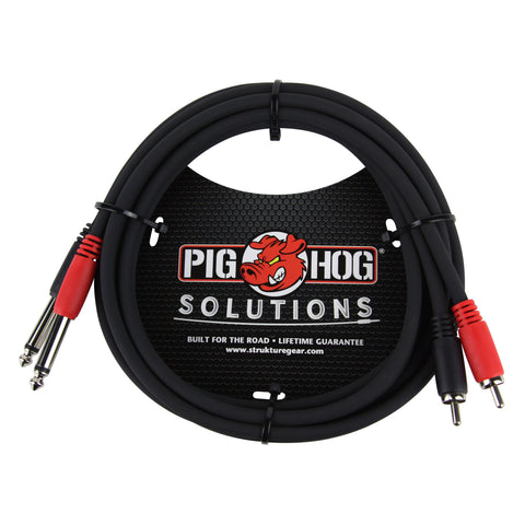 Pig Hog Cables - RCA to 1/4" Dual - 6ft