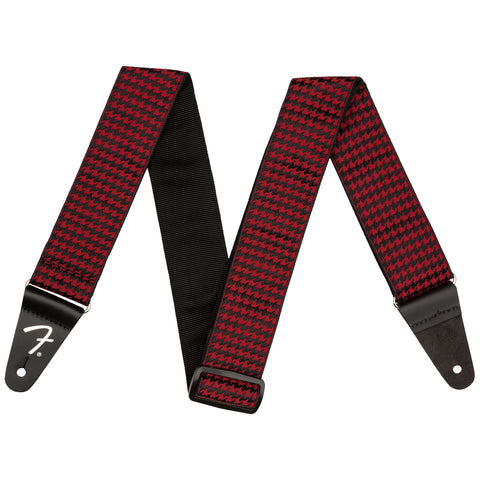 Fender Houndstooth Guitar Strap - Red