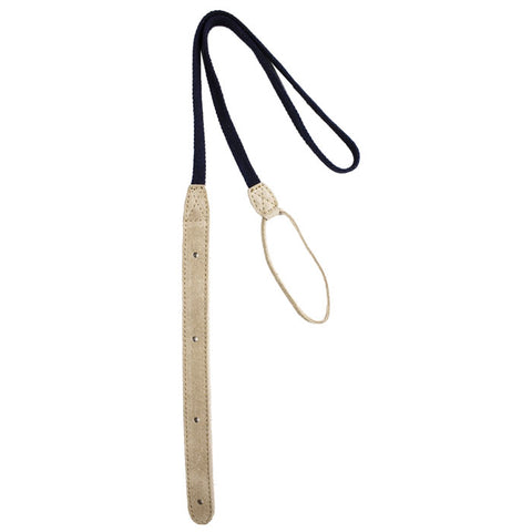 Henry Heller 3/8" Woven Peruvian Cotton Strap - Navy with Sand Suede Ends