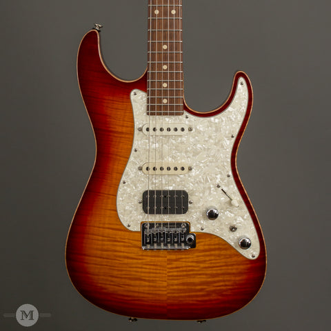 Tom Anderson Electric Guitars - 2014 Drop Top Classic - Dark Cherry Burst - Used - Front Close