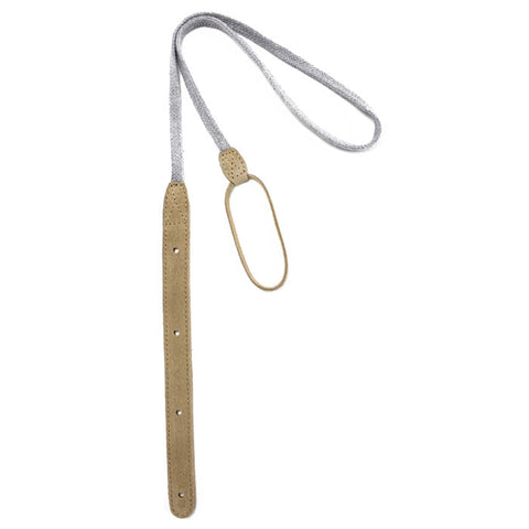 Henry Heller 3/8" Woven Peruvian Cotton Strap - Grey with Sand Suede Ends
