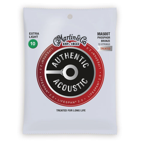 Martin Acoustic Strings - Authentic Treated Phos 12-String Extra Light MA500T