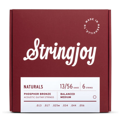 Stringjoy Strings - Naturals Phos Bronze Acoustic Medium Gauge (13-17-25w-34-44-56)