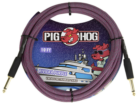 Pig Hog Cables - "Riviera Purple" Woven Instrument Cable - 10ft